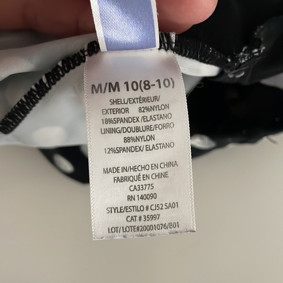 M (8-10) Santorini Collection polka dot tankini black/white/red/gold - Picture 4 of 8